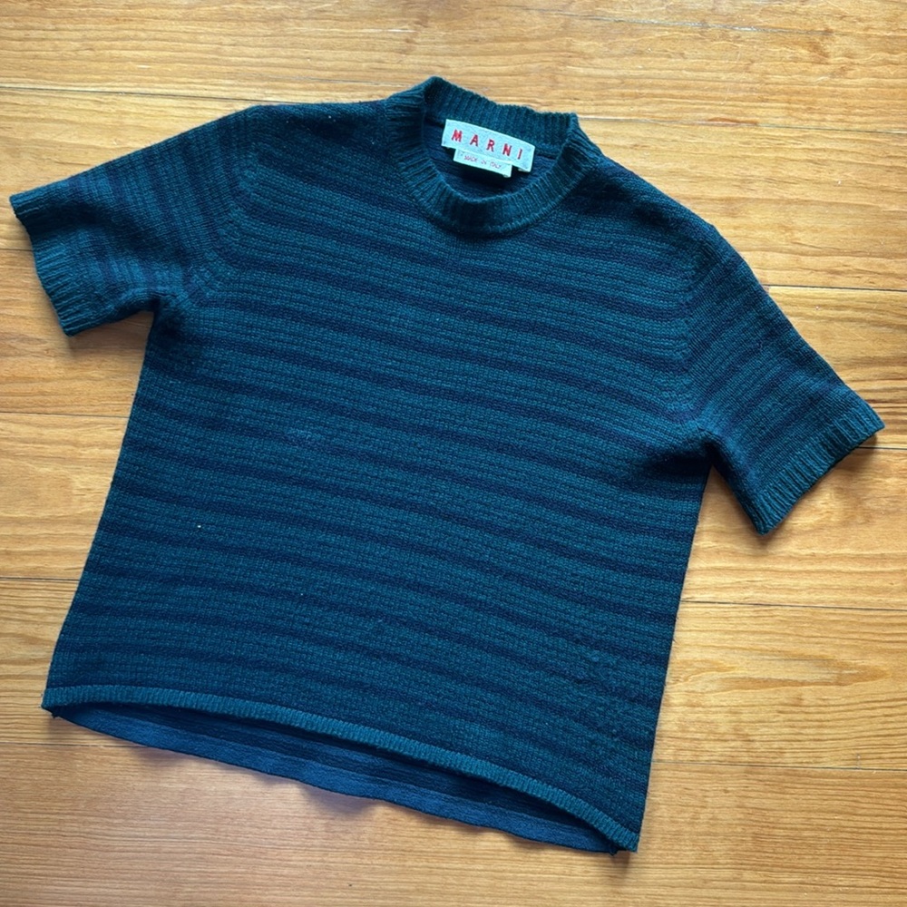 Marni Short Sleeve Striped Knit Sweater sz S